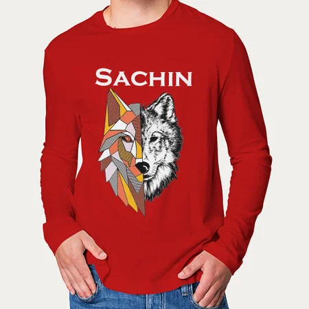 Fierce Name V Neck Customized Printed Men's Half Sleeves Cotton T-Shirt