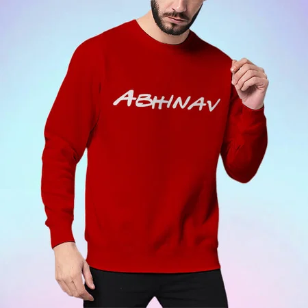 Cool Font Customized Printed Men's Full Sleeves Cotton T-Shirt