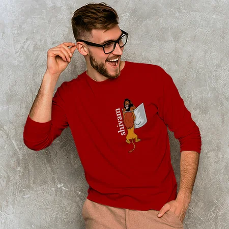 Hang in There Customized Printed Men's Full Sleeves Cotton T-Shirt