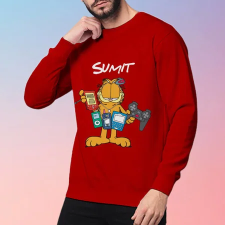 Gamer Customized Printed Men's Full Sleeves Cotton T-Shirt