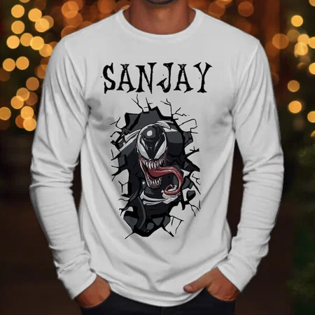 Fierce Superhero Customized Printed Men's Full Sleeves Cotton T-Shirt