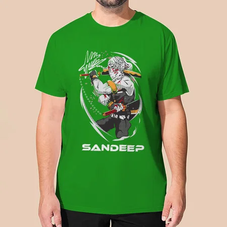 Warrior Customized Printed Men's Half Sleeves Cotton T-Shirt