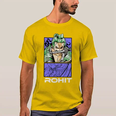 Samurai Customized Printed Men's Half Sleeves Cotton T-Shirt