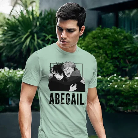 Anime Customized Printed Men's Half Sleeves Cotton T-Shirt