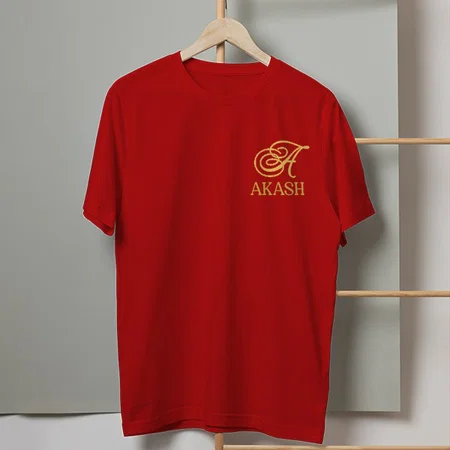 Royal Name Font Customized Printed Men's Half Sleeves Cotton T-Shirt