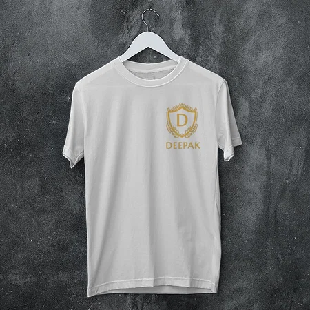Name Logo Customized Printed Men's Half Sleeves Cotton T-Shirt