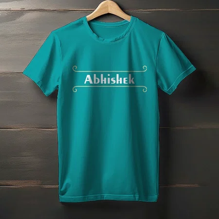 Stylish Name Customized Printed Men's Half Sleeves Cotton T-Shirt