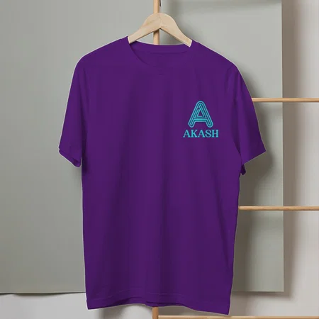 Name Initials Customized Printed Men's Half Sleeves Cotton T-Shirt