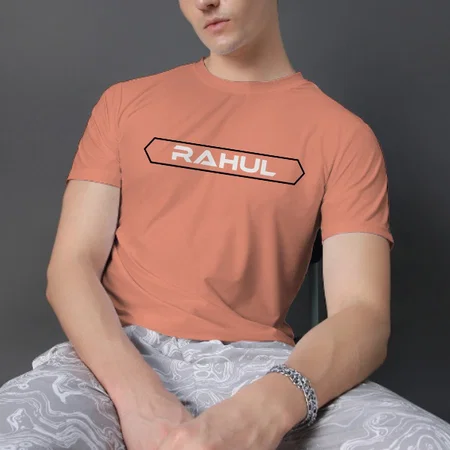 Techno Name Customized Printed Men's Half Sleeves Cotton T-Shirt