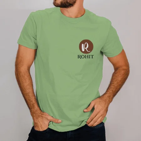Name Initials Customized Printed Men's Half Sleeves Cotton T-Shirt