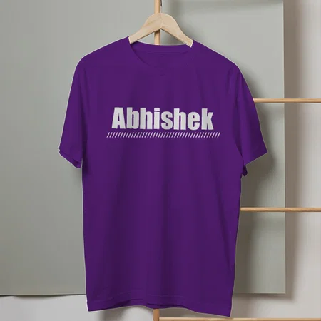 Minimalistic Name Customized Printed Men's Half Sleeves Cotton T-Shirt