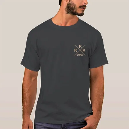 Name Initials with Year Customized Printed Men's Half Sleeves Cotton T-Shirt