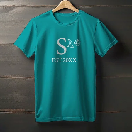 Name with Flower Customized Printed Men's Half Sleeves Cotton T-Shirt