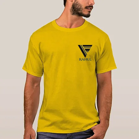 Logo Name Customized Printed Men's Half Sleeves Cotton T-Shirt