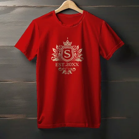 Name with Year Customized Printed Men's Half Sleeves Cotton T-Shirt