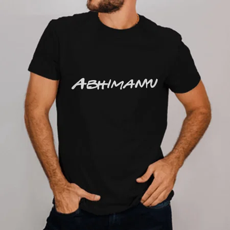 Cool Font Customized Printed Men's Half Sleeves Cotton T-Shirt