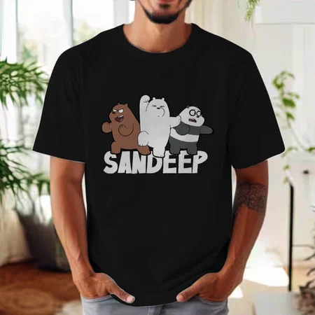 Cute Fighters Oversized Hip Hop Customized Printed Men's Half Sleeves Cotton T-Shirt