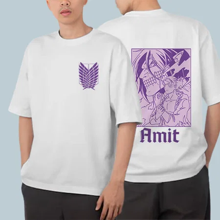 Pocket Name Oversized Hip Hop Customized Printed Men's Half Sleeves Cotton T-Shirt