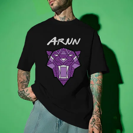 Superhero Helmet Oversized Hip Hop Customized Printed Men's Half Sleeves Cotton T-Shirt