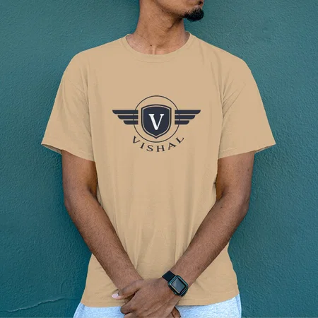 Name with Initials Oversized Hip Hop Customized Printed Men's Half Sleeves Cotton T-Shirt