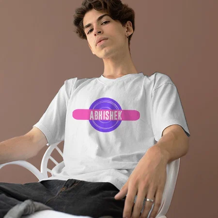 Cool Name Oversized Hip Hop Customized Printed Men's Half Sleeves Cotton T-Shirt