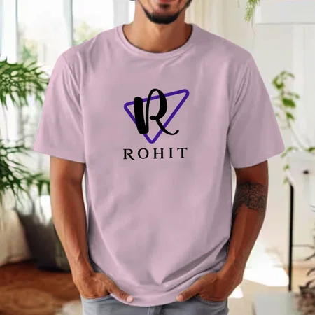 Trigonal Name Oversized Hip Hop Customized Printed Men's Half Sleeves Cotton T-Shirt
