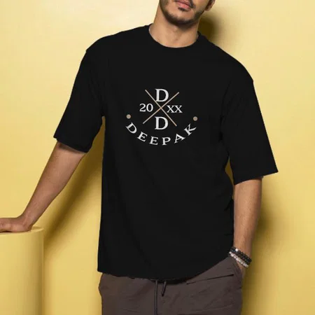 My Name My Style Oversized Hip Hop Customized Printed Men's Half Sleeves Cotton T-Shirt