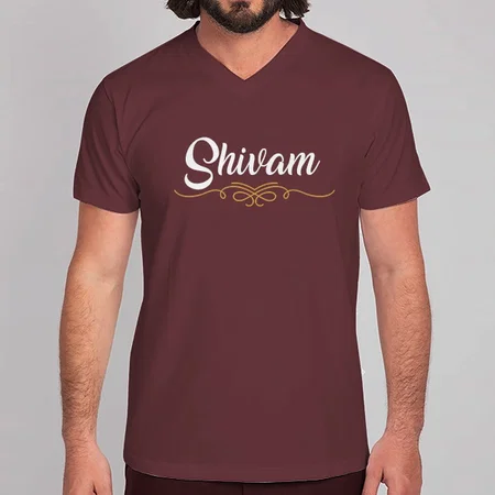 My Name Is V Neck Customized Printed Men's Half Sleeves Cotton T-Shirt