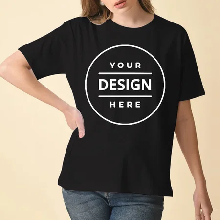 Black Supima Cottom Customized Half Sleeve Unisex Premium Cotton T-Shirt