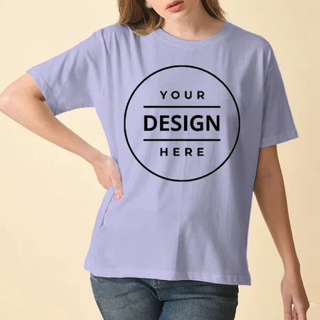 Lavender Supima Cottom Customized Half Sleeve Unisex Premium Cotton T-Shirt