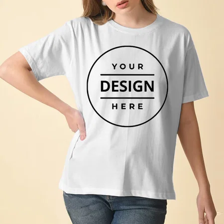 White Supima Cottom Customized Half Sleeve Unisex Premium Cotton T-Shirt