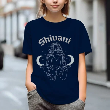 Meditation Oversized Hip Hop Customized Printed Women's Half Sleeves Cotton T-Shirt