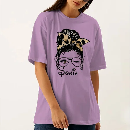 Wink Oversized Hip Hop Customized Printed Women's Half Sleeves Cotton T-Shirt