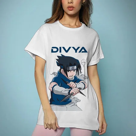 Fighter Oversized Hip Hop Customized Printed Women's Half Sleeves Cotton T-Shirt
