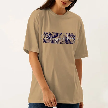 Cool Name Oversized Hip Hop Customized Printed Women's Half Sleeves Cotton T-Shirt
