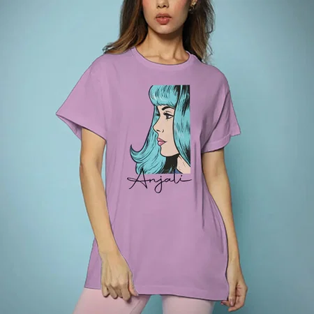 Independent Oversized Hip Hop Customized Printed Women's Half Sleeves Cotton T-Shirt
