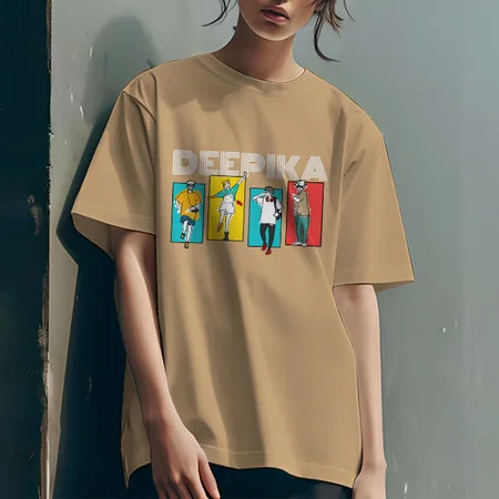 College Life Oversized Hip Hop Customized Printed Women's Half Sleeves Cotton T-Shirt