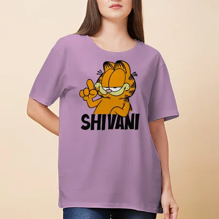 Cool Attitude Oversized Hip Hop Customized Printed Women's Half Sleeves Cotton T-Shirt