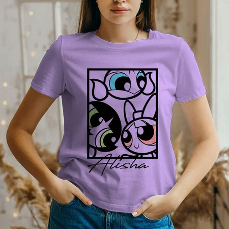 Superhero Girls Customized Printed Women's Half Sleeves Cotton T-Shirt