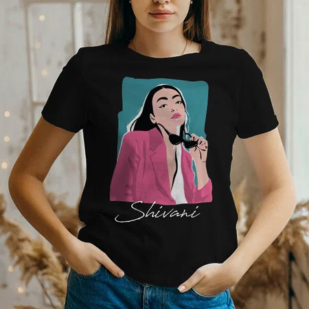 Cool Girl Customized Printed Women's Half Sleeves Cotton T-Shirt