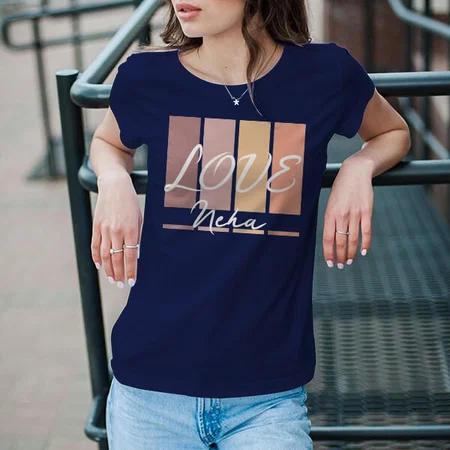 Shades of Love Customized Printed Women's Half Sleeves Cotton T-Shirt