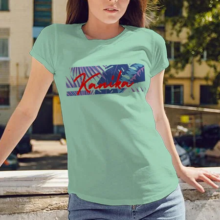Tropical Vibes Customized Printed Women's Half Sleeves Cotton T-Shirt