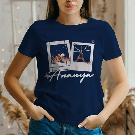 Vacation Pics Customized Printed Women's Half Sleeves Cotton T-Shirt