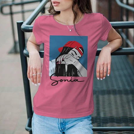 Rockstar Customized Printed Women's Half Sleeves Cotton T-Shirt