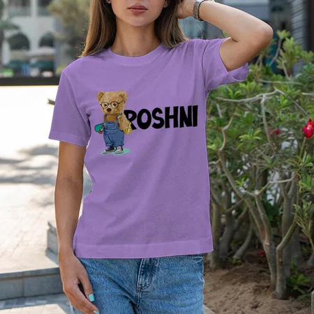 Teddy Customized Printed Women's Half Sleeves Cotton T-Shirt