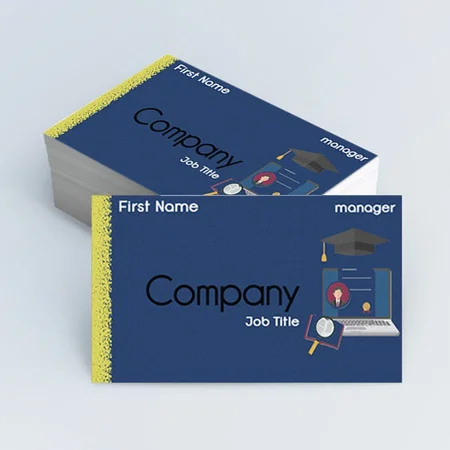 Blue Laptop Customized Rectangle Visiting Card