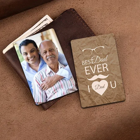 Best Dad Ever Customized Printed Wallet Photo Card