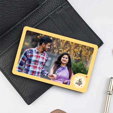 Let's Be Together Couple Customized Printed Wallet Photo Card