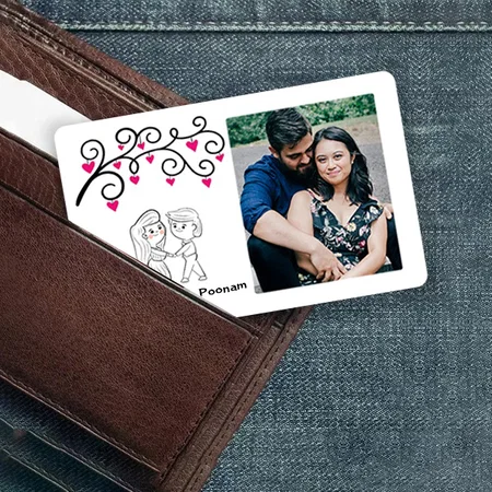 Couple Under Heart Tree Customized Printed Wallet Photo Card