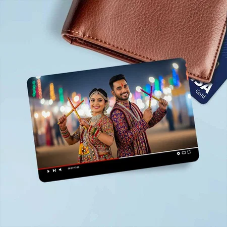 Paused Video Design Customized Printed Wallet Photo Card